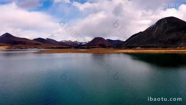 西藏自然风景湖泊航拍4k
